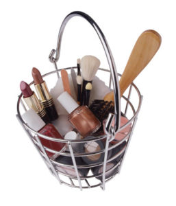 Basket of makeup