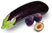 Aubergine plums